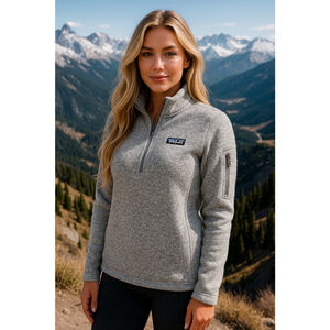 Patagonia Better Sweater 1/4 Zip Gray Knit Fleece Pullover Jacket M Outdoor Cozy